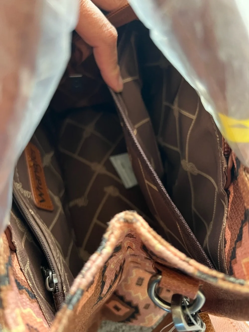 Wrangler Southwestern Canvas Crossbody Satchel - Picture 12 of 16